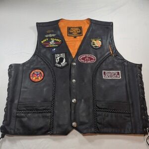 Milwaukee Leather Performance Apparel Vest Size 52 Motorcycle Gun Pocket Patches